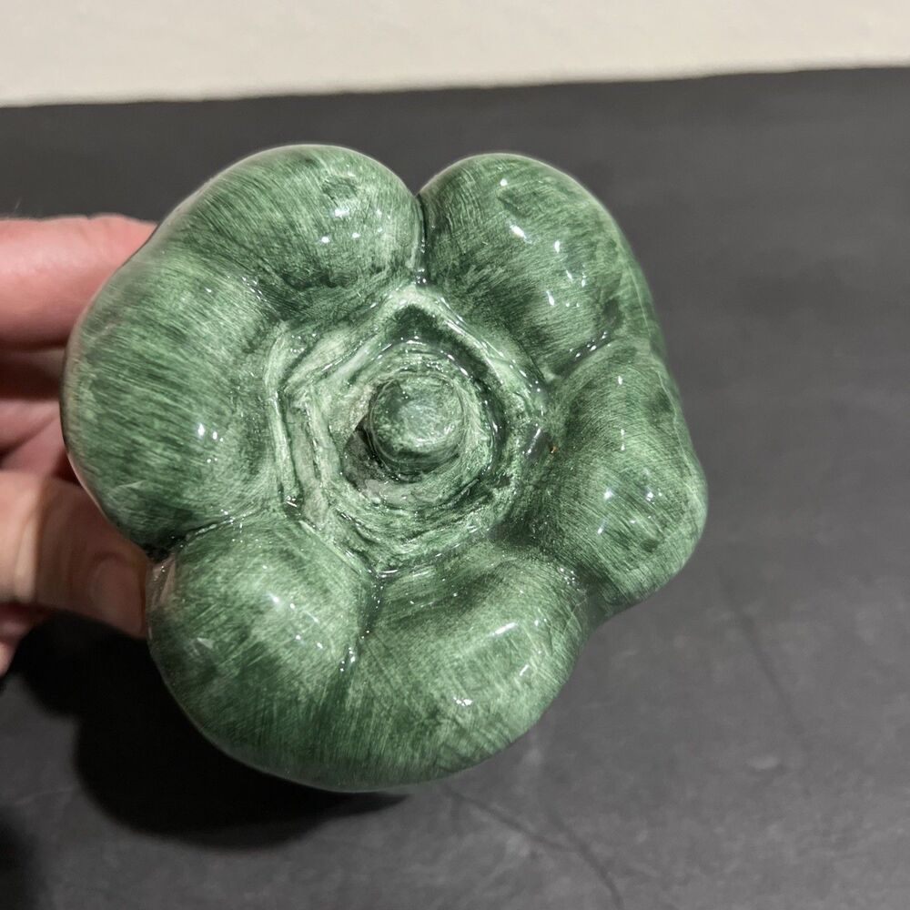 Vintage A Due Tosin Italy Majolica Ceramic Pepper  Art Pottery Vegetable Green